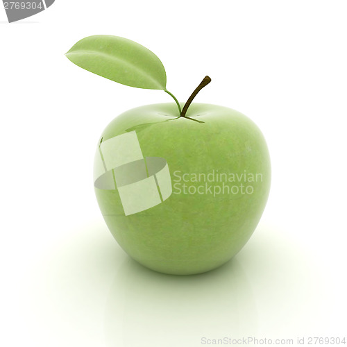 Image of apple with leaf 