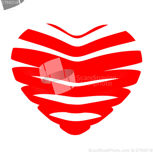 Image of 3d beautiful red glossy heart of the bands