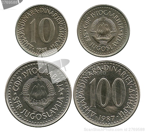 Image of ten and one hundred dinar, SFR Yugoslavia, 1983-1987