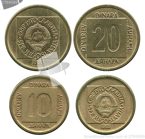 Image of twenty and ten dinar, SFR Yugoslavia, 1988-1989