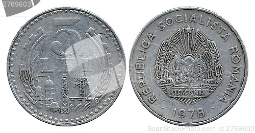 Image of five lei, Socialist Republic Romania, 1978