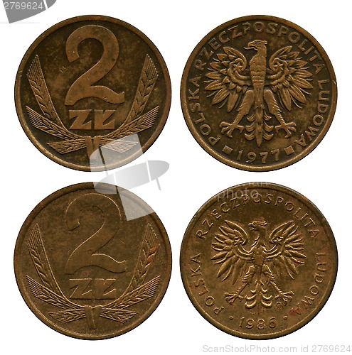 Image of two zlotych, Polish Public Republic, 1977-1986