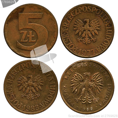 Image of five zlotych, Polish Public Republic, 1977-1986