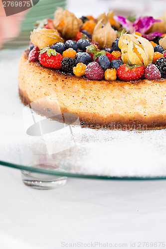 Image of Fruit cake on glass tray