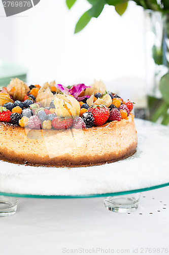 Image of Fruit cake on glass tray