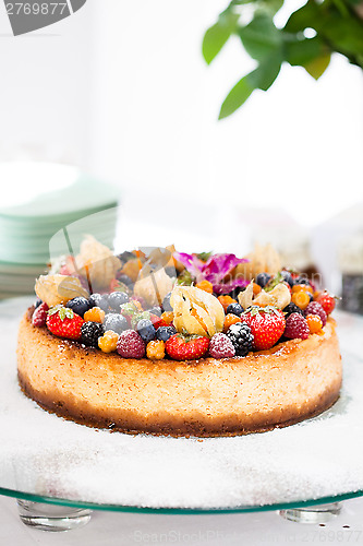 Image of Fruit cake on glass tray