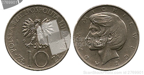 Image of ten zlotych, Polish Public Republic, Mickevich, 1975