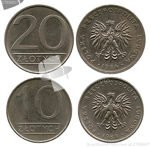 Image of twenty and ten zlotych, Poland, 1984-1988