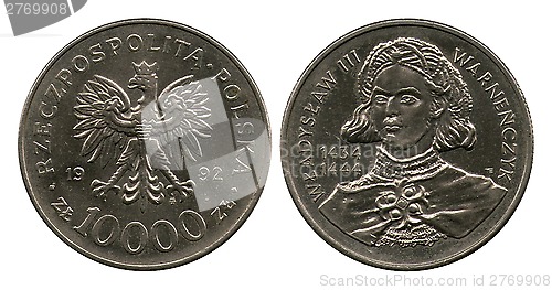 Image of ten thousand zlotych, Poland, Vladislav Third, 1992