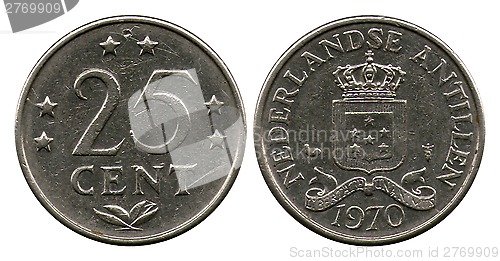 Image of twenty five cents, Netherlands Antilles, 1970
