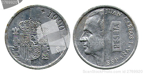 Image of one peseta, Spain, Juan Karlos, 1990