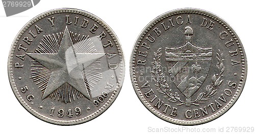 Image of twenty centavos, Cuba, 1949