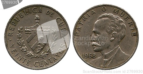 Image of twenty centavos, Cuba, 1968