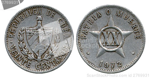 Image of twenty centavos, Cuba, 1972