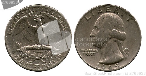 Image of quarter dollar, USA, 1965