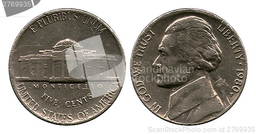 Image of five cents, USA, Dzheferson, 1980