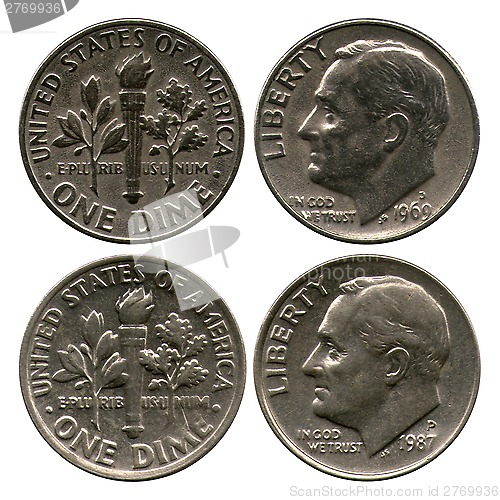 Image of dime, USA, 1969-1987