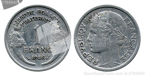 Image of one franc, Republic France, 1946