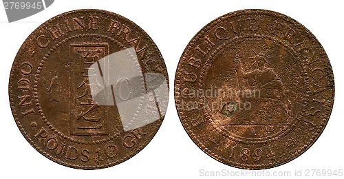 Image of one cent, French Indo-China, 1894