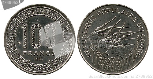 Image of one hundred francs, Congo, 1985