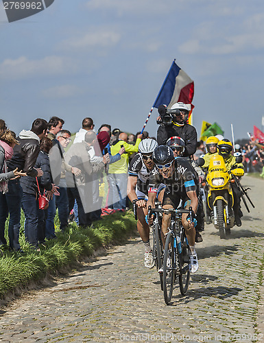 Image of Two Cyclists on Paris Roubaix 2014