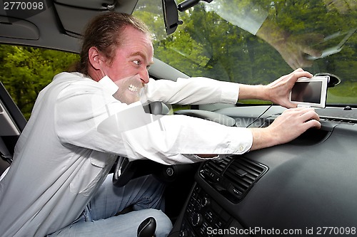 Image of Driver furious on GPS navigation a wrong way