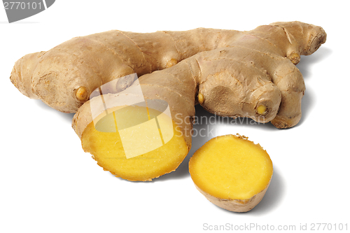 Image of Ginger root on white