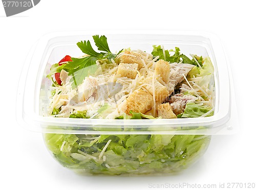 Image of salad in a plastic take away box