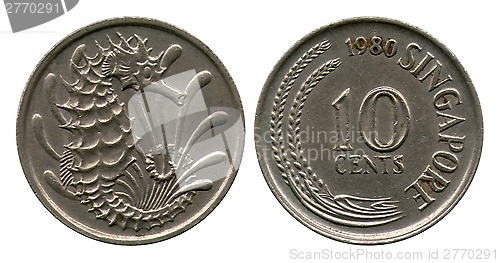 Image of dime, Singapore, 1980