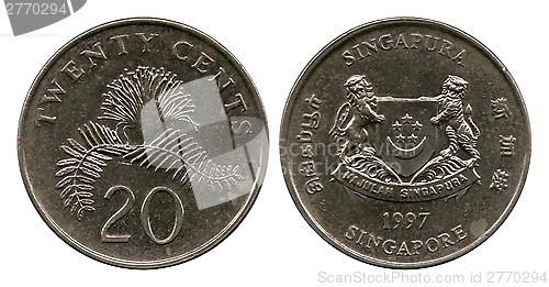 Image of twenty cents, Singapore, 1997