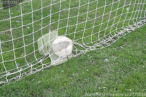 Image of Soccer Ball in Goal 