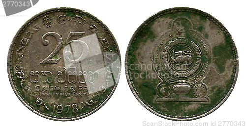 Image of twenty five cents, Sri Lanka, 1978