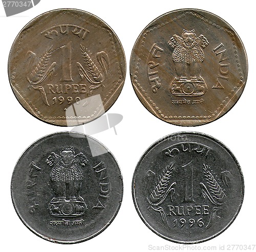 Image of one rupee, India, 1990-1996