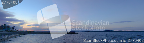 Image of Panorama of the Onego lake in spring at sunset