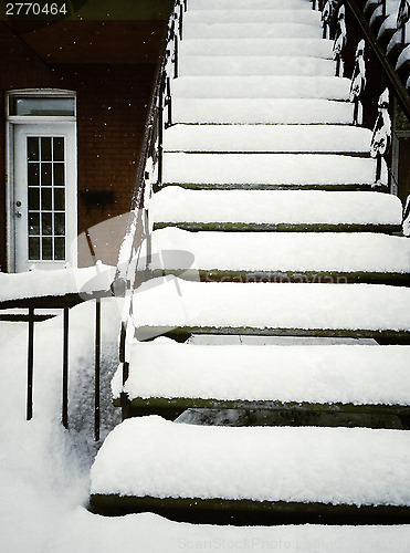 Image of Staircase after snowstorm