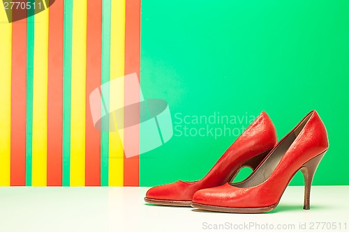 Image of pair of red high heels