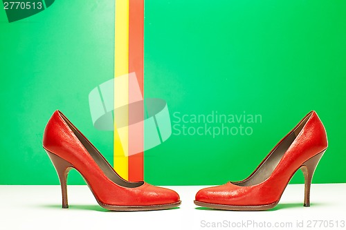 Image of pair of red high heels