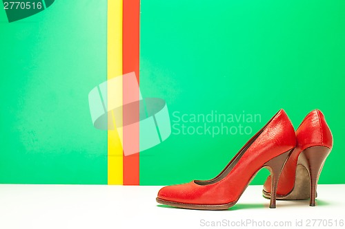 Image of pair of red high heels