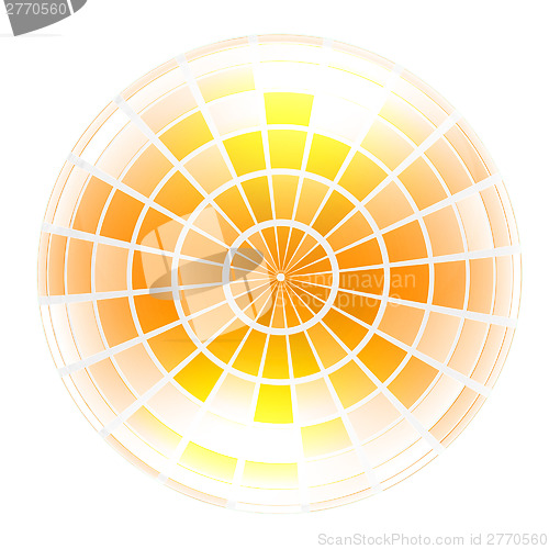 Image of Yellow 3d globe icon with highlights 