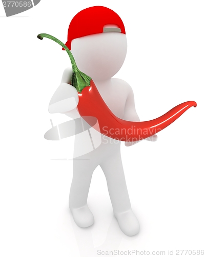 Image of 3d man with chili pepper