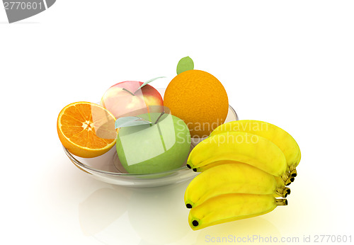 Image of Citrus and apple on a plate