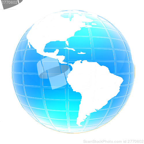 Image of 3d globe icon with highlights 