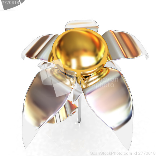 Image of Chrome flower with a gold head 