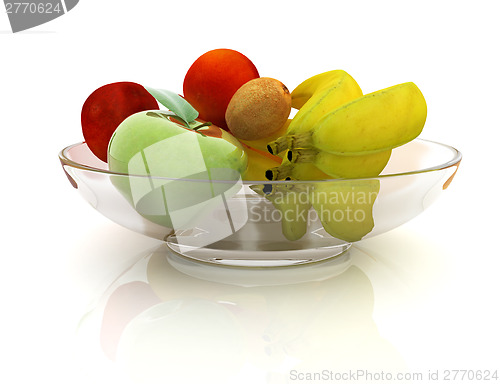 Image of Citrus and apple on a plate