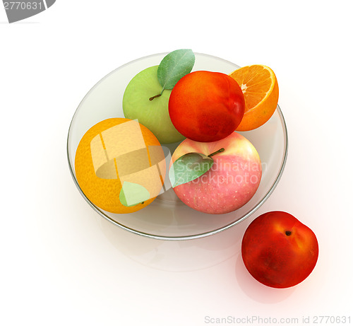 Image of Citrus and apple on a plate