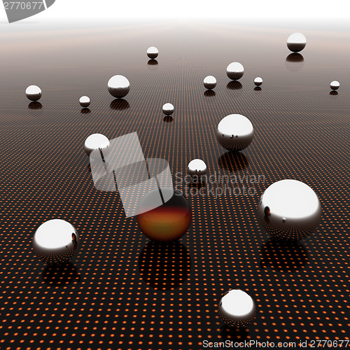 Image of Chrome ball on light path to infinity