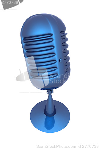 Image of blue metal microphone