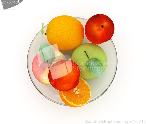 Image of Citrus and apple on a plate