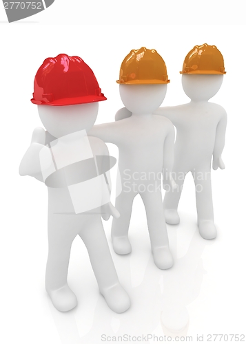 Image of 3d mans in a hard hat with thumb up 