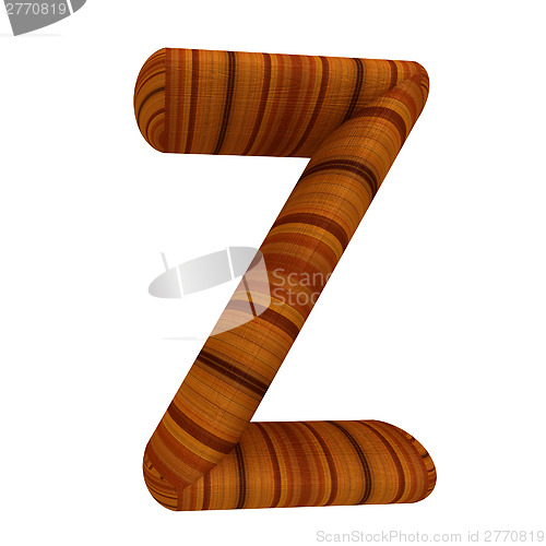 Image of Wooden Alphabet. Letter "Z" on a white